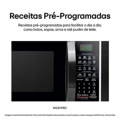 Forno de Micro-ondas LG Solo MS3091BCA 30L