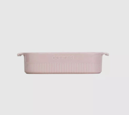 Travessa Retangular Porcelana Rosa Fractal Germer 28x17cm