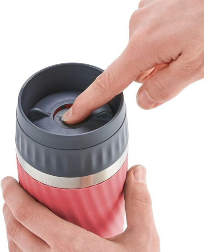 Copo Térmico Com Tampa Tefal Easy Twist Rosa 360ml