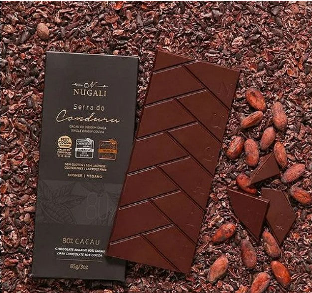 Chocolate Nugali Tablete Serra do Conduru 80% Cacau Vegano 85g