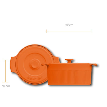 Cocotte De Porcelana Laranja Germer 22cm