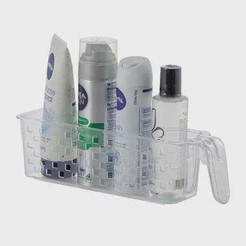 Cesto Organizador Alça Paramount Plástico Cristal 28x28x8cm