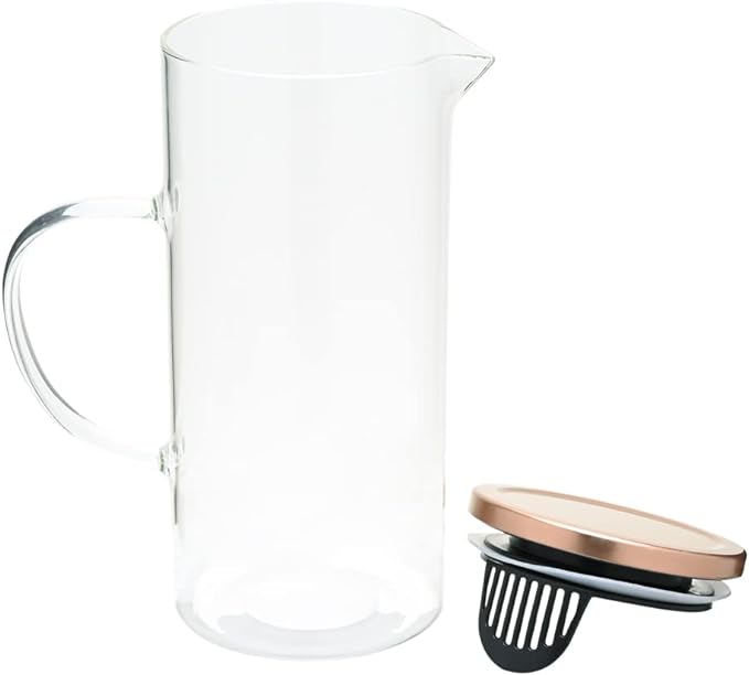 Jarra com Tampa Bronze Mimo Style Vidro Borossilicato 1,3L