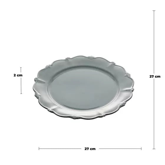 Prato Raso Wolff Fancy De Porcelana Menta 27cm
