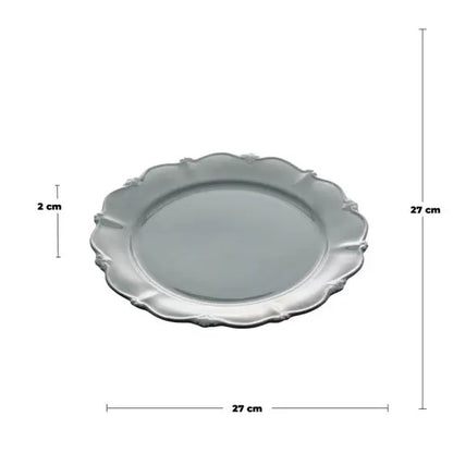 Prato Raso Wolff Fancy De Porcelana Menta 27cm