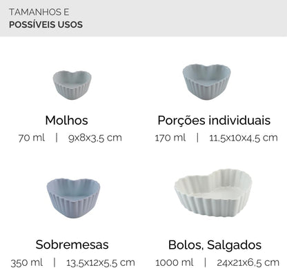 Forma Coração Ceraflame  24X21X6,5cm 1000ml Branco