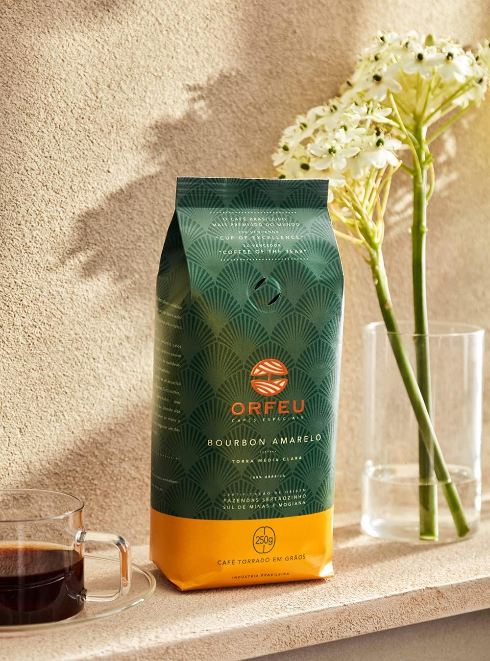 Café Torrado em Grão Bourbon Amarelo Orfeu 250G