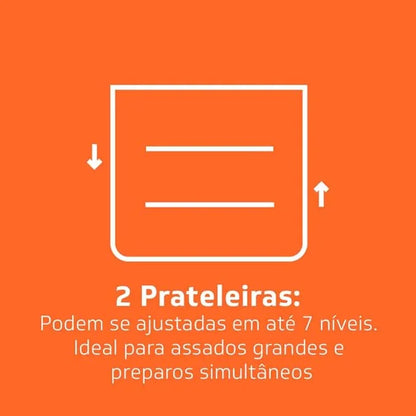 Forno de Embutir a Gás Brastemp 78 Litros Espelhado com Grill e Timer BOA84AR