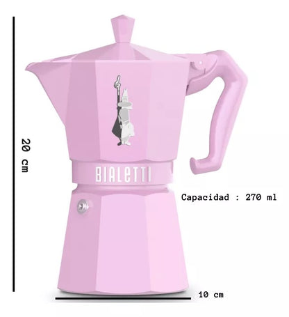 Cafeteira Bialetti Exclusive Moka 6 xícaras Rosa 270ml