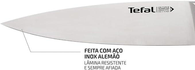 Faca Chef Aço Inox Tefal 20cm Ice Force