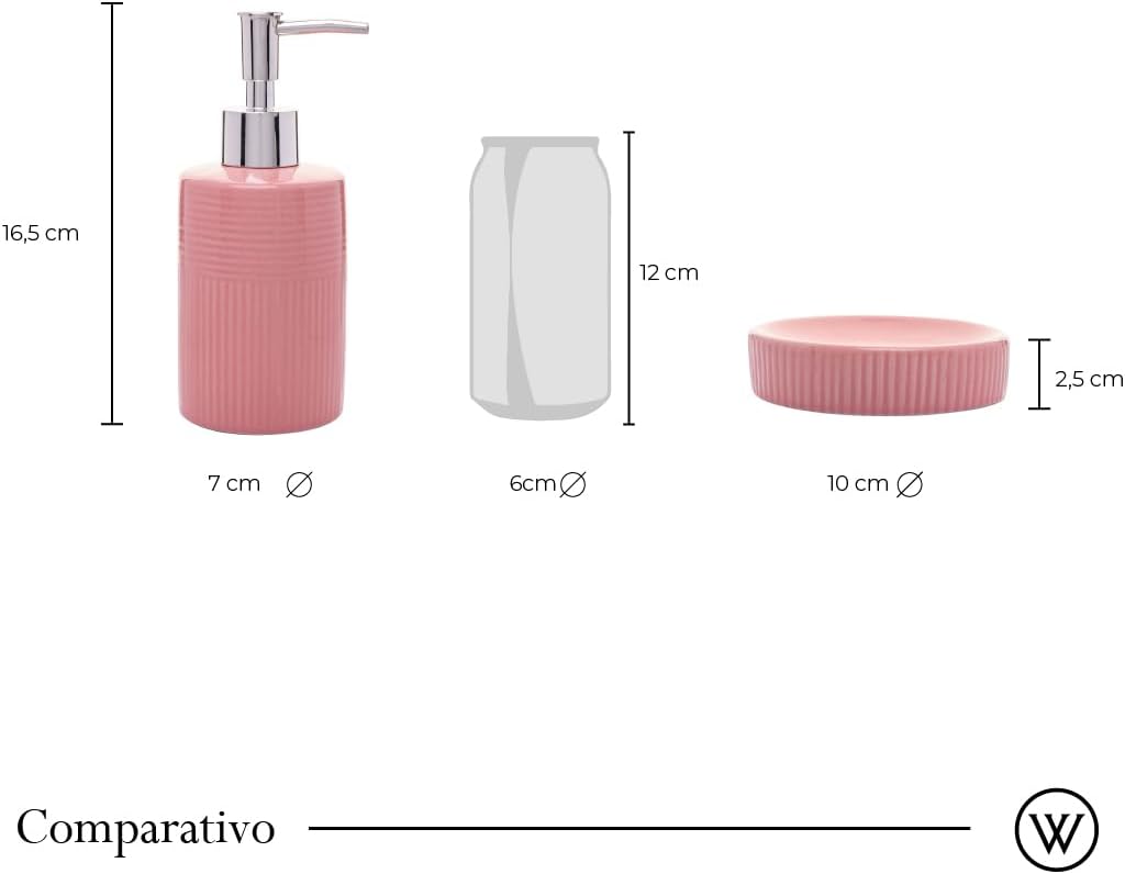 Conjunto 2 Peças para Banheiro de Cerâmica Essência Rosa Wolff