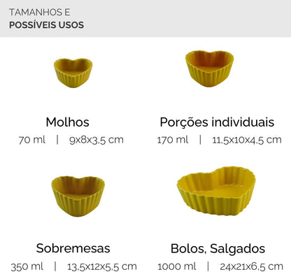 Ramequin Coração Ceraflame Gourmet 13cm 350ml Amarelo