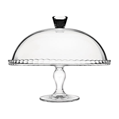Prato de Bolo Patisserie com Pé e Tampa 32cm Pasabahçe
