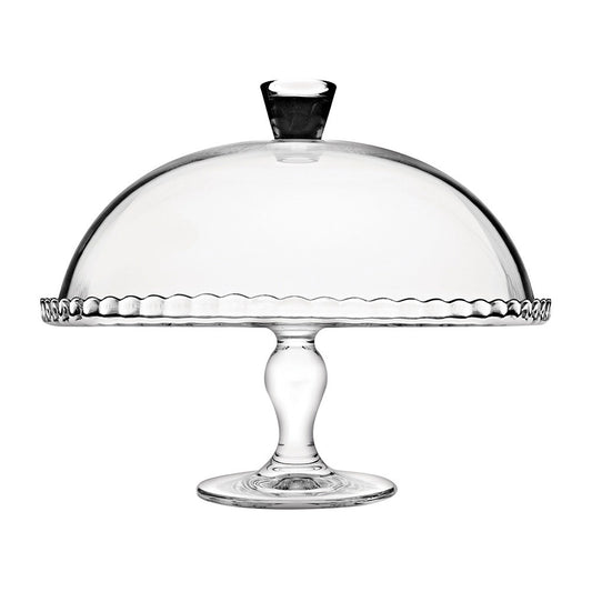 Prato de Bolo Patisserie com Pé e Tampa 32cm Pasabahçe