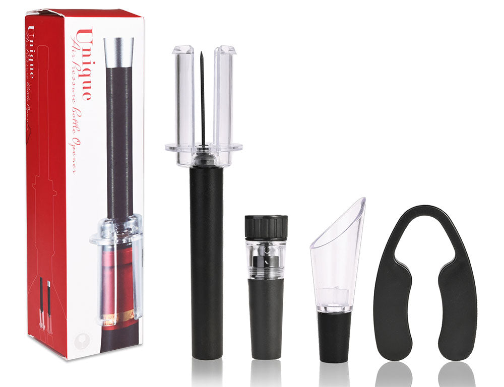 Kit Saca Rolha de Pressão com 4 Peças Preto Mimo Style