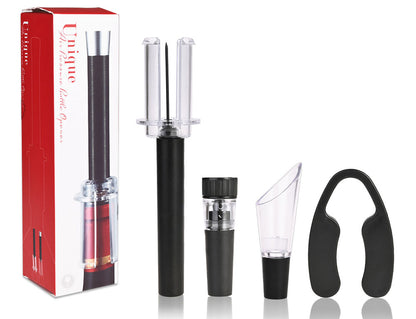 Kit Saca Rolha de Pressão com 4 Peças Preto Mimo Style