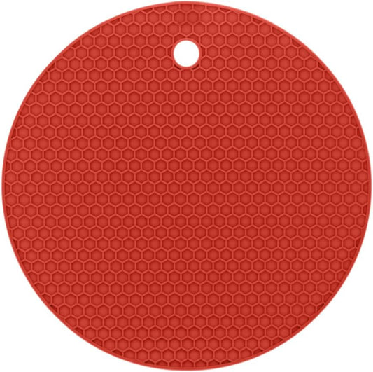 Descanso para Panela Redondo de Silicone Vermelho Lyor 18cm