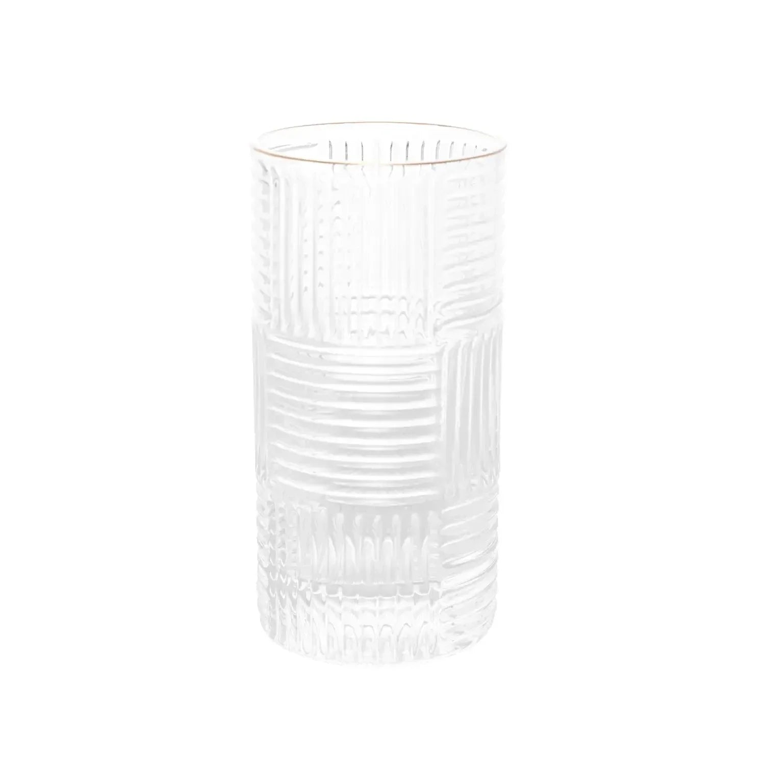 Conjunto de 2 Copos Altos de Vidro com Borda Dourada Chess 400ml Wolff