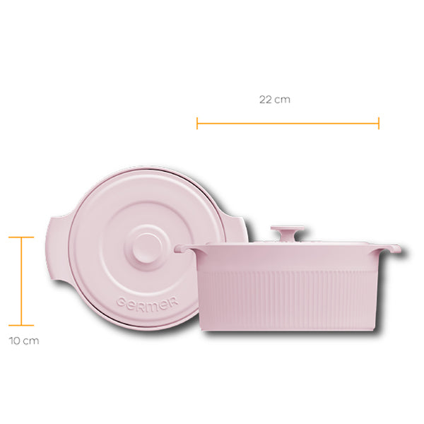 Cocotte De Porcelana Rosa Fractal Germer 22cm
