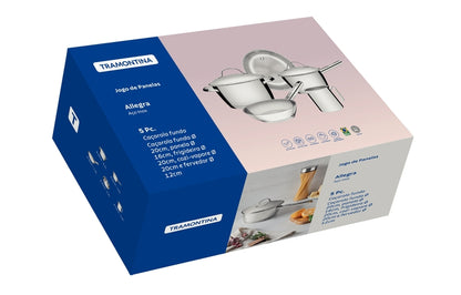 Jogo de Panelas Tramontina Allegra Inox Fundo Triplo 5 Pc fervedor