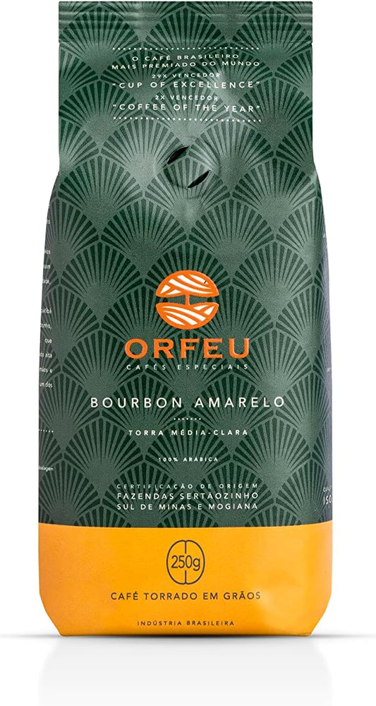 Café Torrado em Grão Bourbon Amarelo Orfeu 250G
