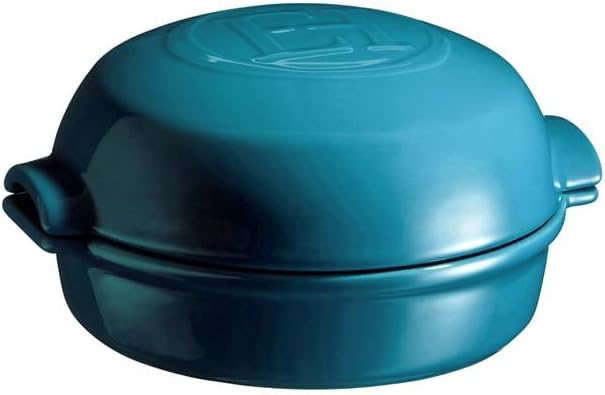 Forma Redonda com Tampa para Gratinar 19,5x17,5 cm Azul Emile Henry