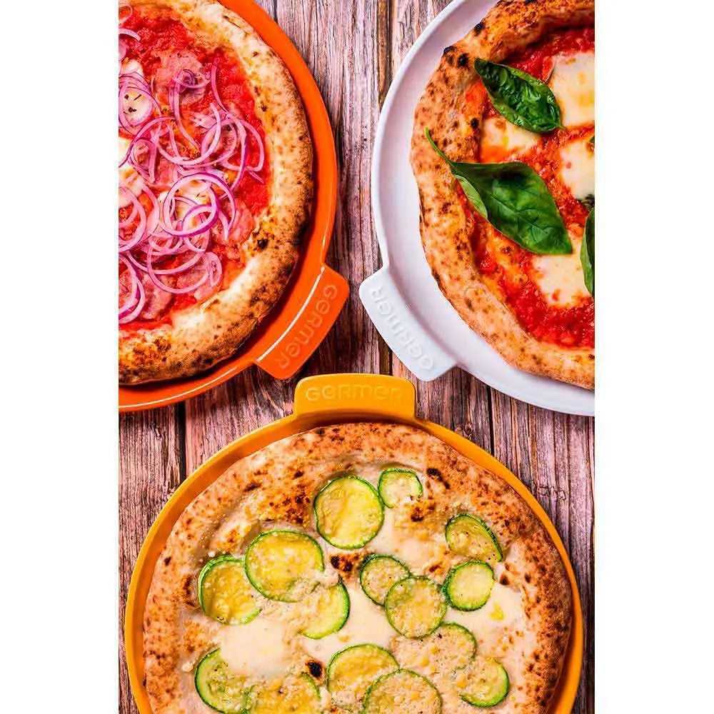 Forma de Pizza Porcelana Germer Amarelo 35cm