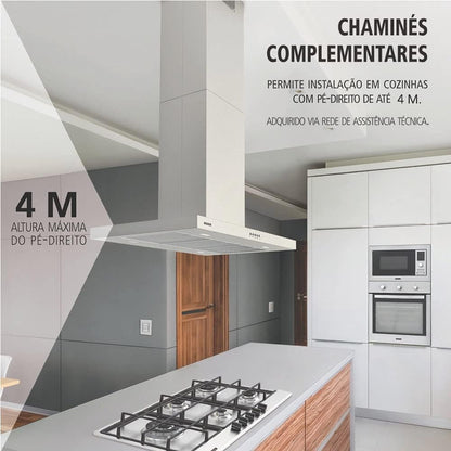 Coifa de Parede Inox New Dritta Isla 90 Tramontina