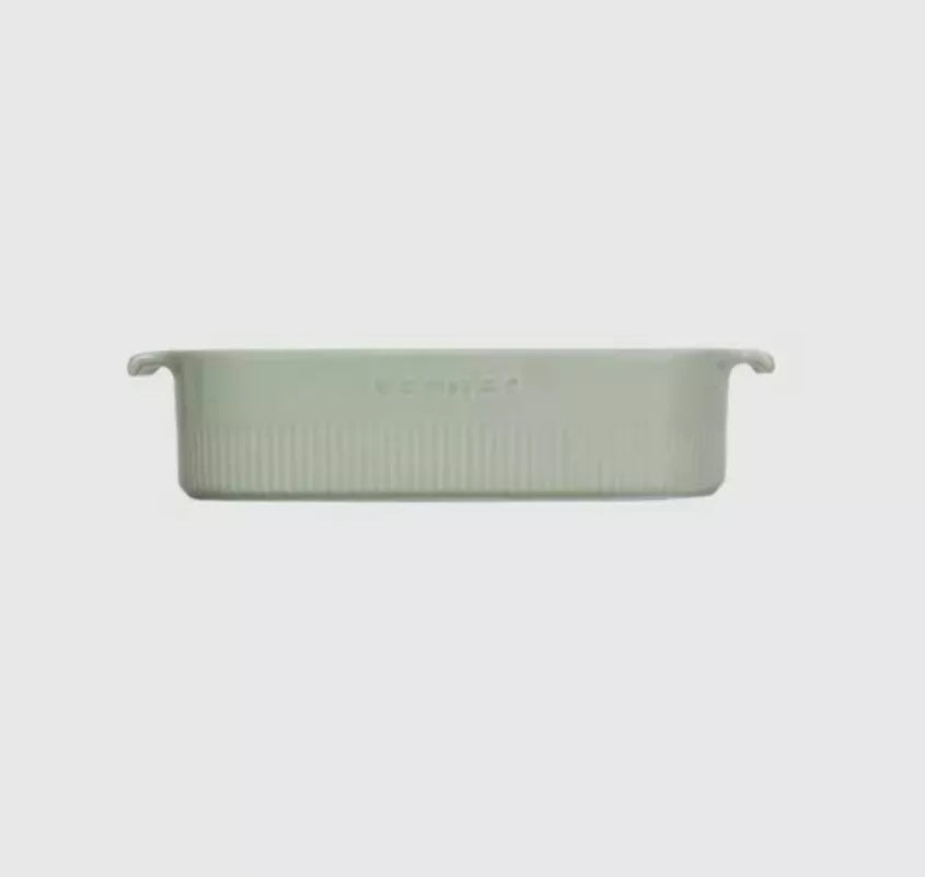 Travessa Retangular Porcelana Verde Menta Germer 30x21cm