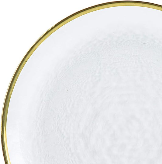 Sousplat Cristal de Chumbo Wolf com Borda Dourada Agate 31cm