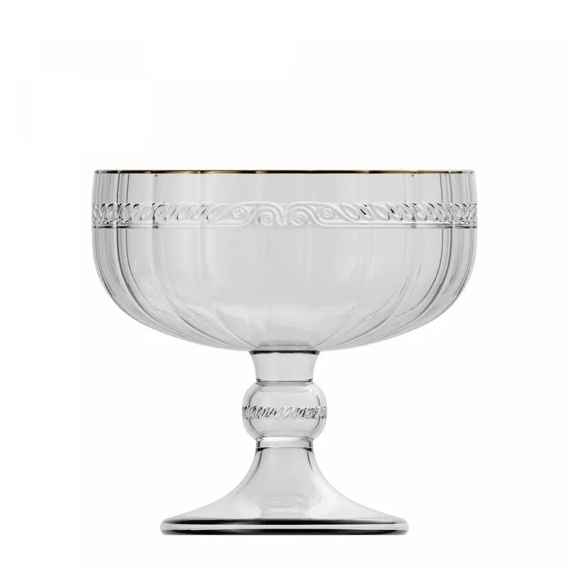 Taça para Sobremesa de Cristal Ecológico Lyor com Fio de Ouro Imperial 200ml
