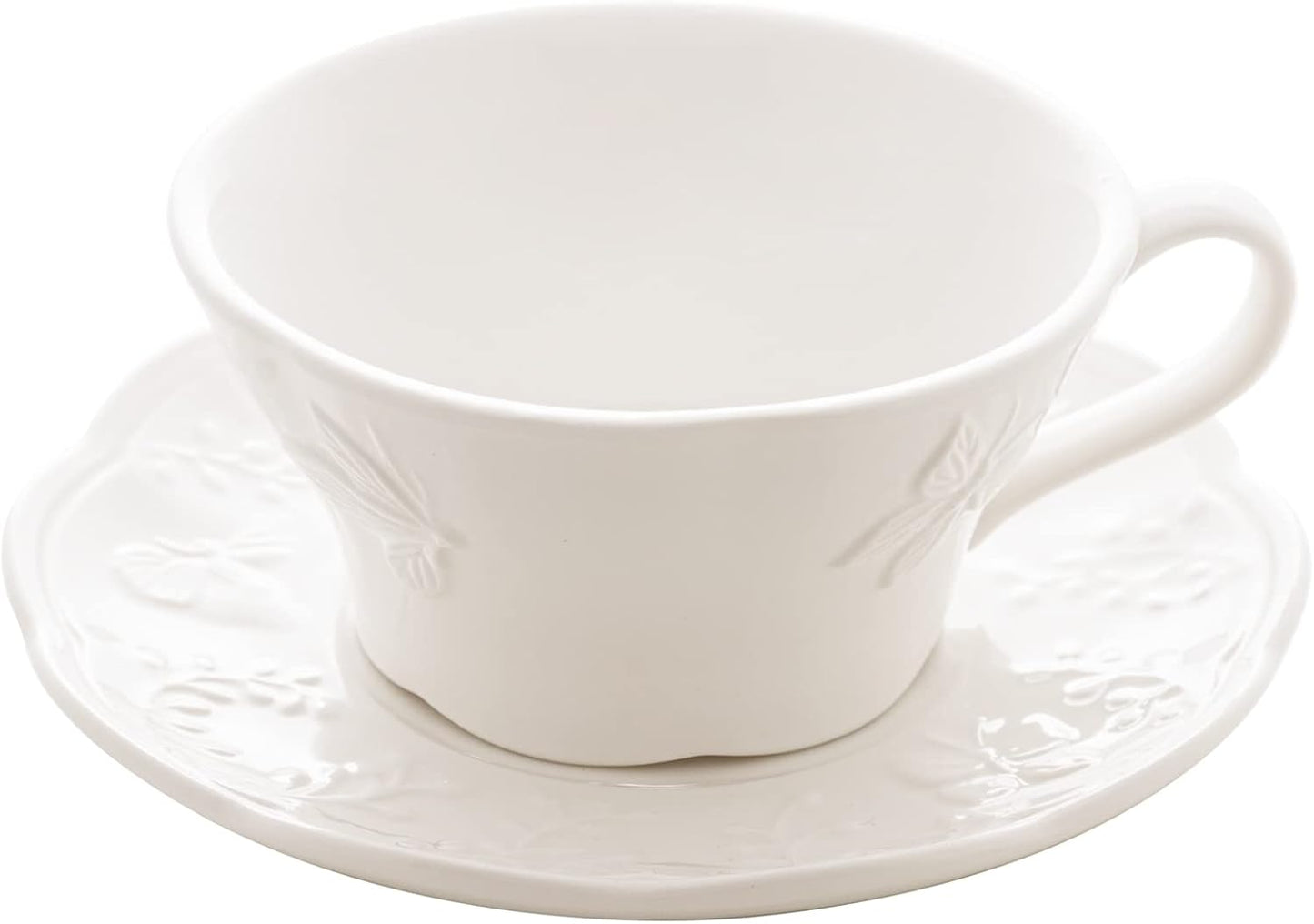 Conjunto 3 Peças para Chá de Porcelana New Bone Butterfly Flower Lyor