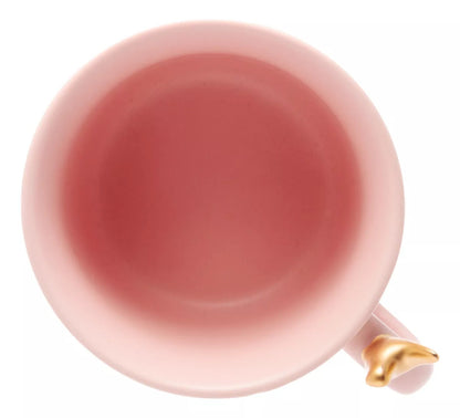 Conjunto de 2 Xícaras de Chá de Cerâmica Colibri com Pires Rosa 190ml Lyor