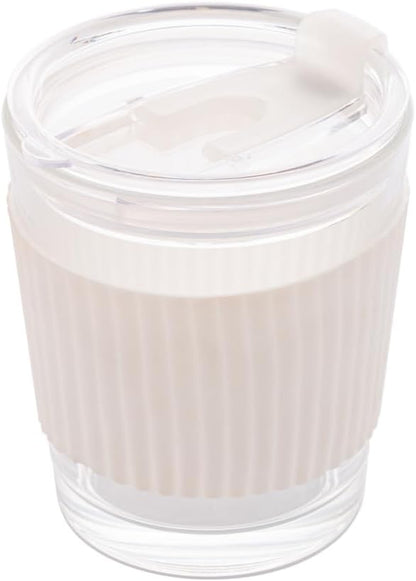Copo de Vidro com Cinta em Silicone Branco Wolff 350ml