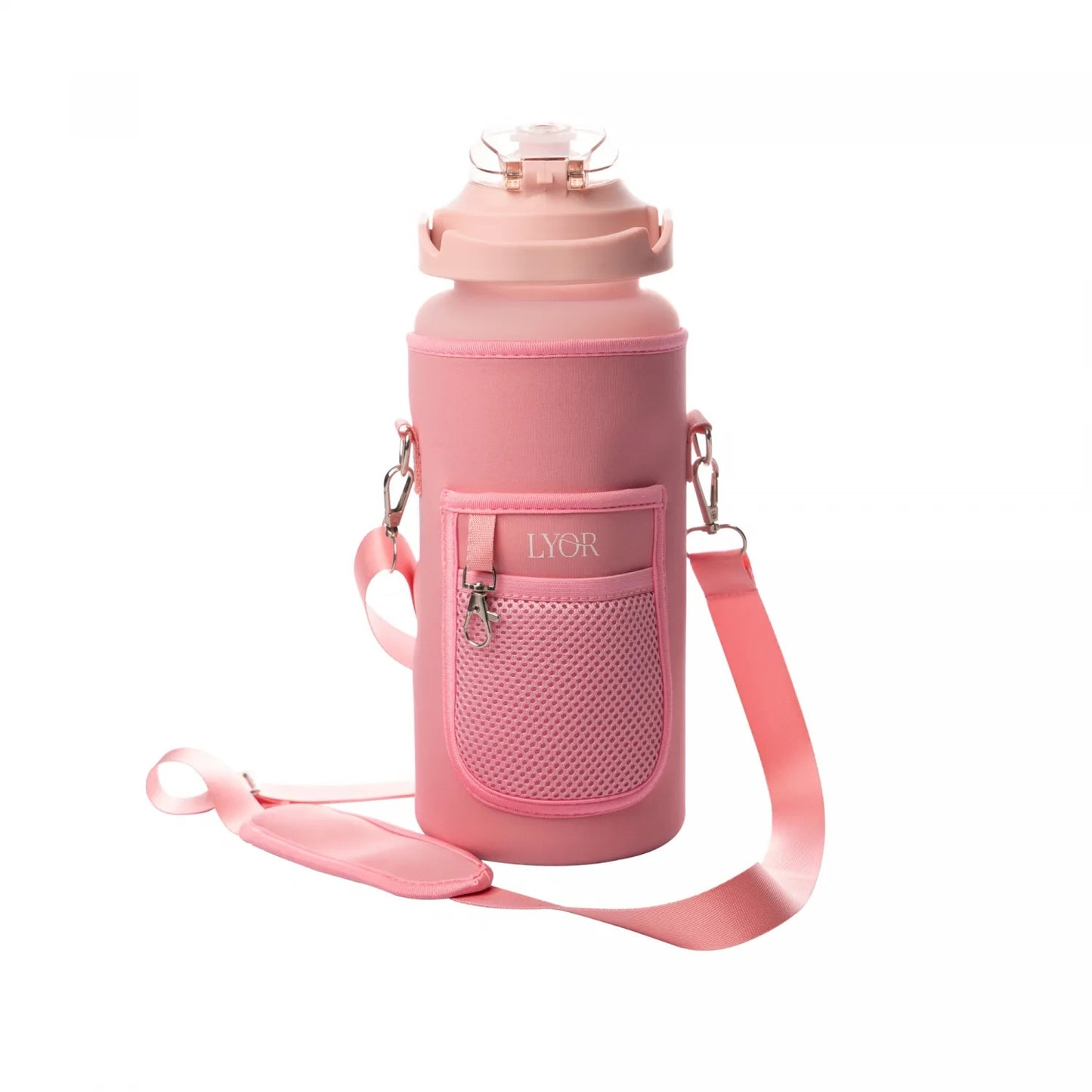 Garrafa Squeeze de Policarbonato 2,1L com Case 5 em 1 Rosa Lyor