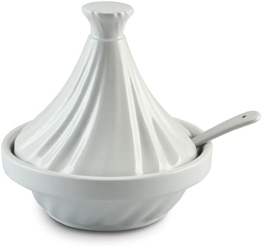 Mini Tagine de Cerâmica Ceraflame Twist  Com Colher Branco 250ml