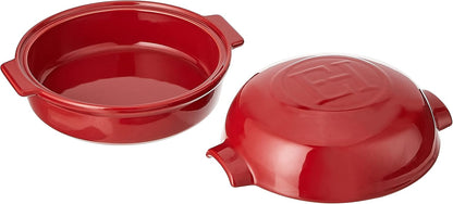 Forma Redonda com Tampa para Gratinar 19,5x17,5 cm Vermelha Emile Henry