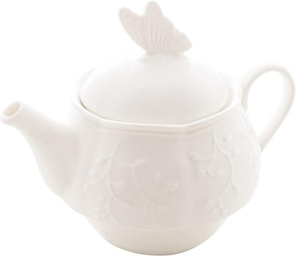 Conjunto 3 Peças para Chá de Porcelana New Bone Butterfly Flower Lyor