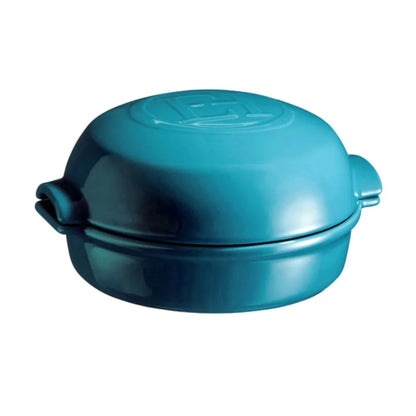 Forma Redonda com Tampa para Gratinar 19,5x17,5 cm Azul Emile Henry