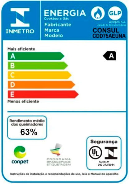 Cooktop 5 Bocas a Gás Consul Quadrichamas e Acendimento Automático Bivolt