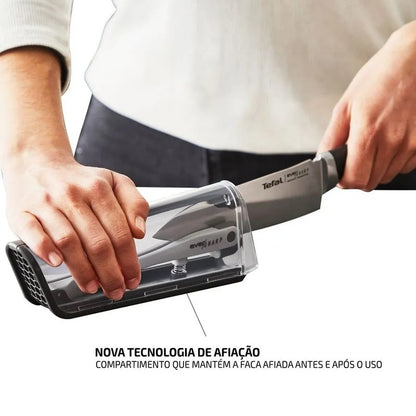 Faca Aço Inox Tefal Eversharp com Afiador