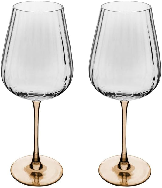 Conjunto de 2 Taças de Vinho de Vidro com Haste Âmbar Classic Wolff 560ml