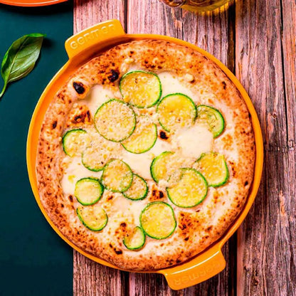 Forma de Pizza Porcelana Germer Amarelo 35cm