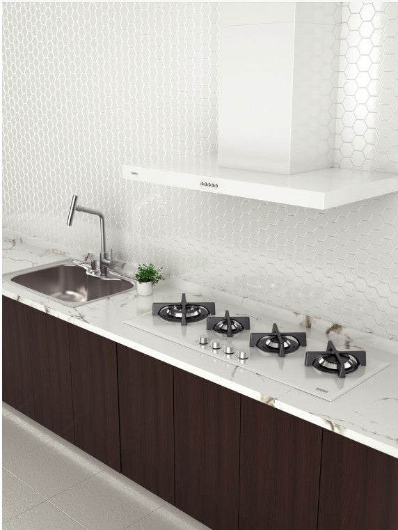 Cooktop a Gás Tramontina Slim Glass Flat 4 Bocas Branco Bivolt