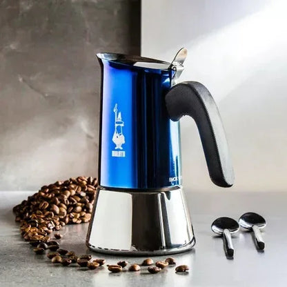Cafeteira Italiana Bialetti Venus Inox Azul 6 Xícaras