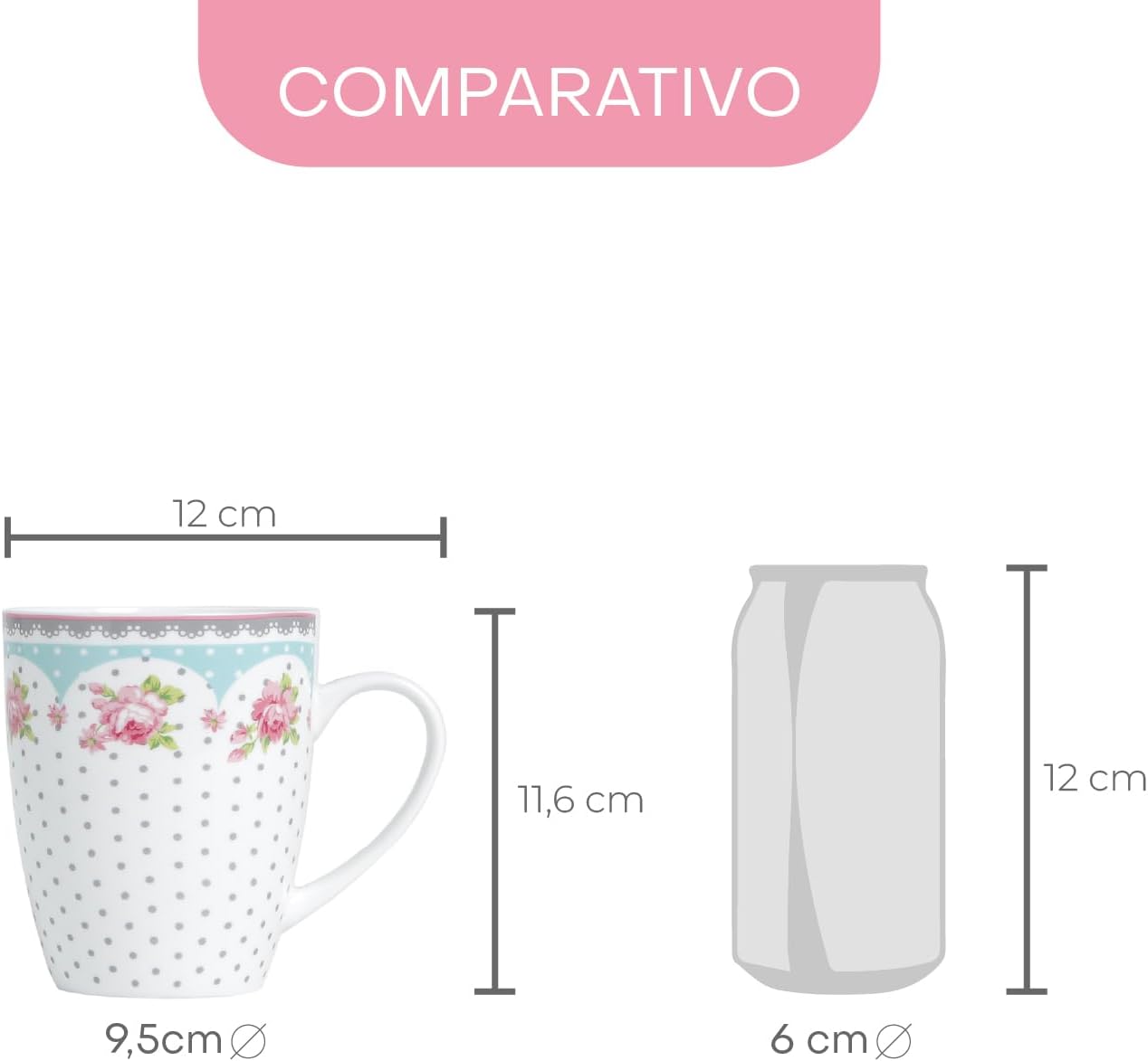 Caneca de Porcelana Super White com Tampa e Filtro Amelia Verde/Branca 340ml