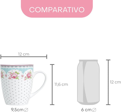 Caneca de Porcelana Super White com Tampa e Filtro Amelia Verde/Branca 340ml
