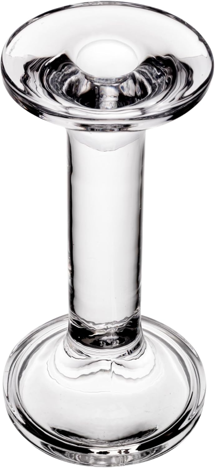 Castiçal para Vela de Vidro Creta Wolff 9cm x 9cm x 18,5cm