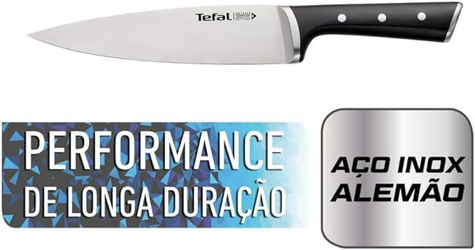 Faca Chef Aço Inox Tefal 20cm Ice Force
