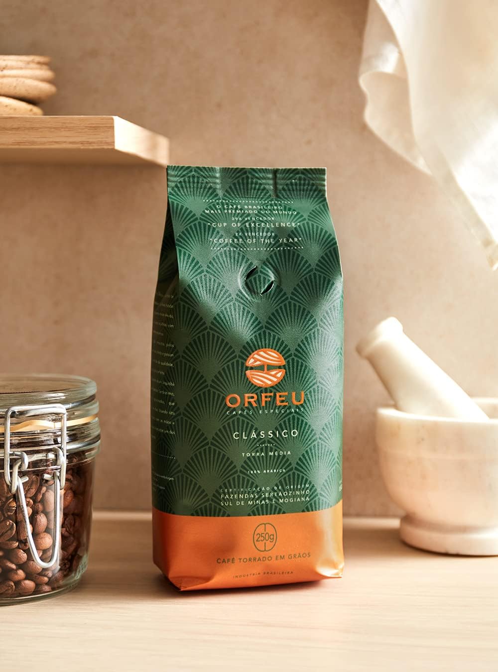 Café Em Grãos Torrado Clássico Orfeu 250G